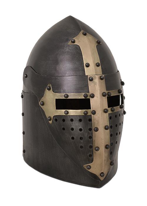 Topfhelm Dunkler Ritter mit Klappvisier