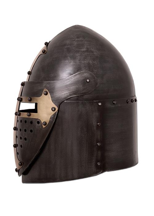 Topfhelm Dunkler Ritter mit Klappvisier
