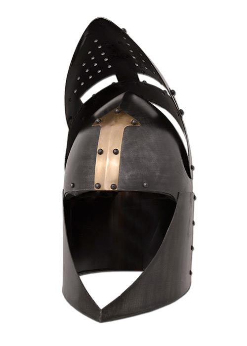 Topfhelm Dunkler Ritter mit Klappvisier