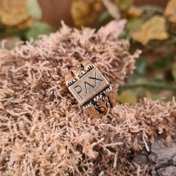 Mittelalter Fingerring PAX aus Bronze - Replik