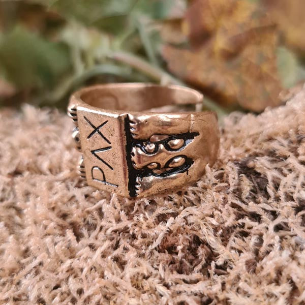 Mittelalter Fingerring PAX aus Bronze - Replik