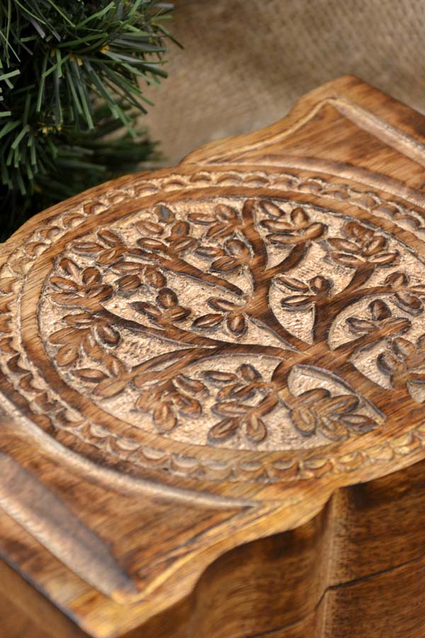 Medieval Jewelry Box Tree of Life made of Wood