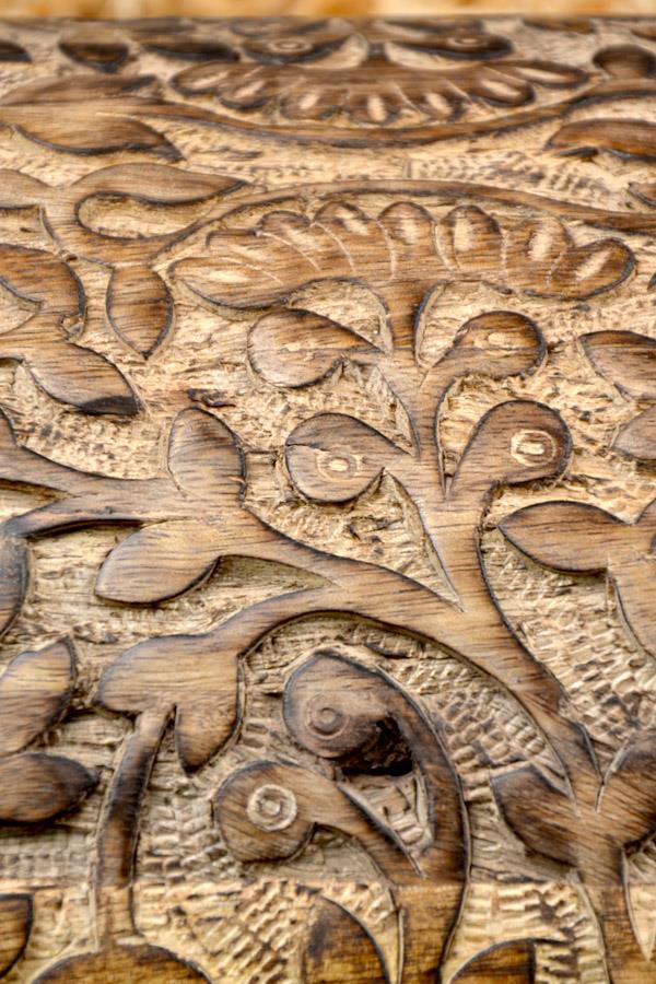 Mittelalter Truhe Lebensbaum aus Holz