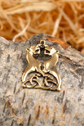 Germanen Amulett Wotans Wölfe aus Bronze
