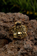 Wikinger Ring Thorshammer mit Onyx aus Bronze