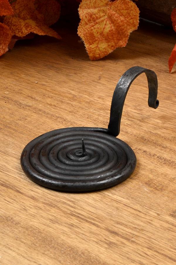 Medieval candlestick for pillar candles - hand-forged