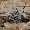 Amulett Löwe und Schlange aus 925er Sterling Silber