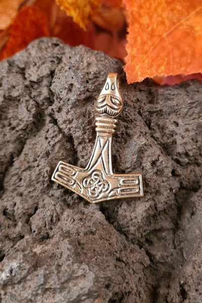 Bronze Thor's Hammer Amulet with Bird Head - Replica