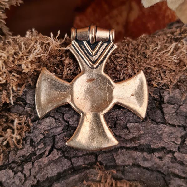 Frühmittelalter Angelsachsen Ixworth-Kreuz aus Bronze - Replik