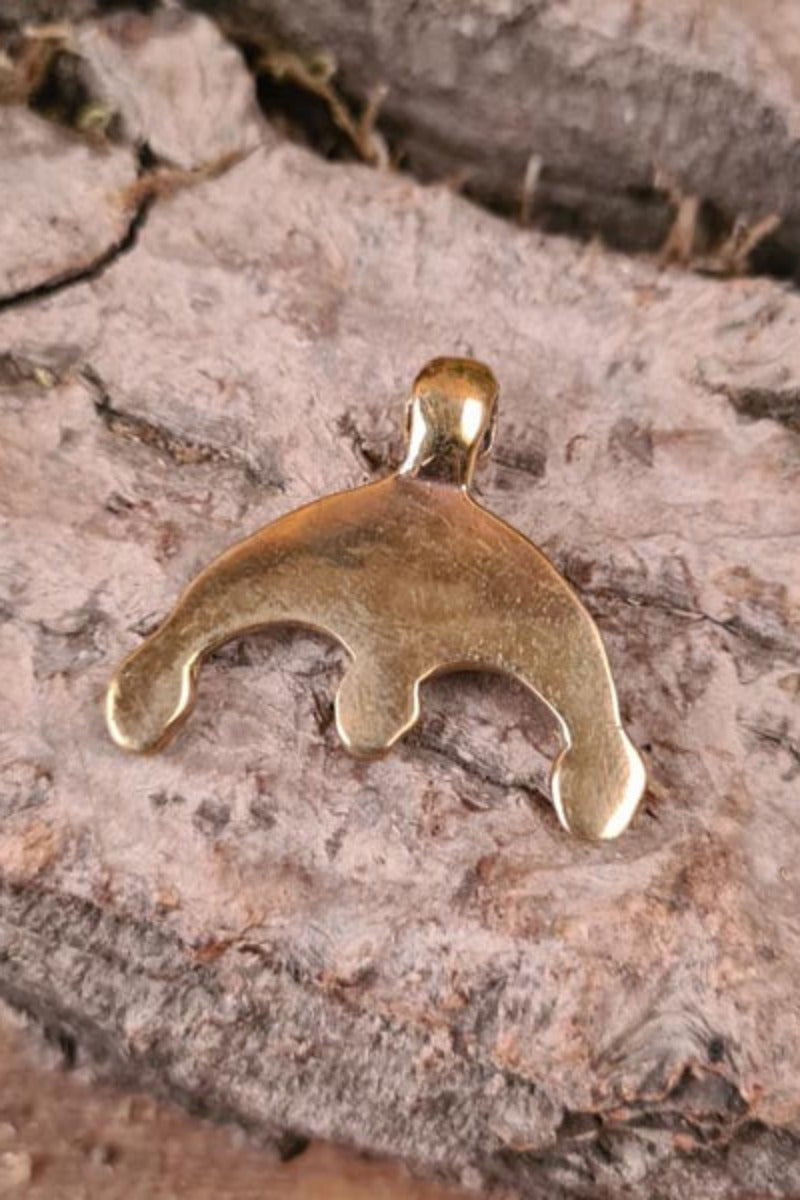 Ancient Bronze Lunula Amulet
