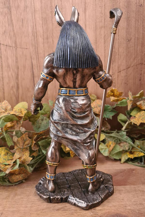 Anubis, God of Death with Cobra Scepter - hand-painted