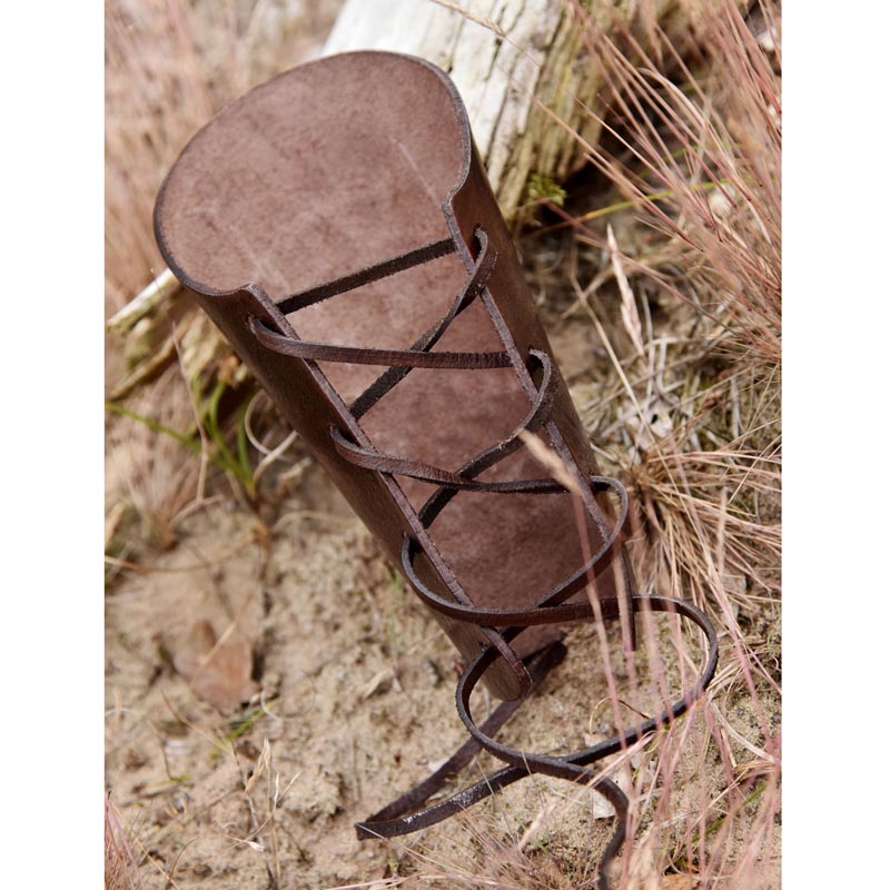 Leather Arm Guard Vegvisir brown