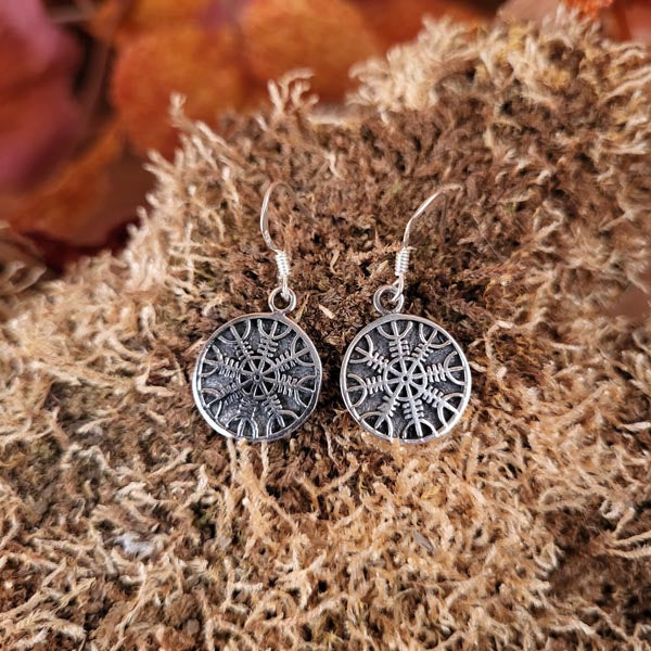 Asatru Earrings Helm of Awe made of 925 Sterling Silver