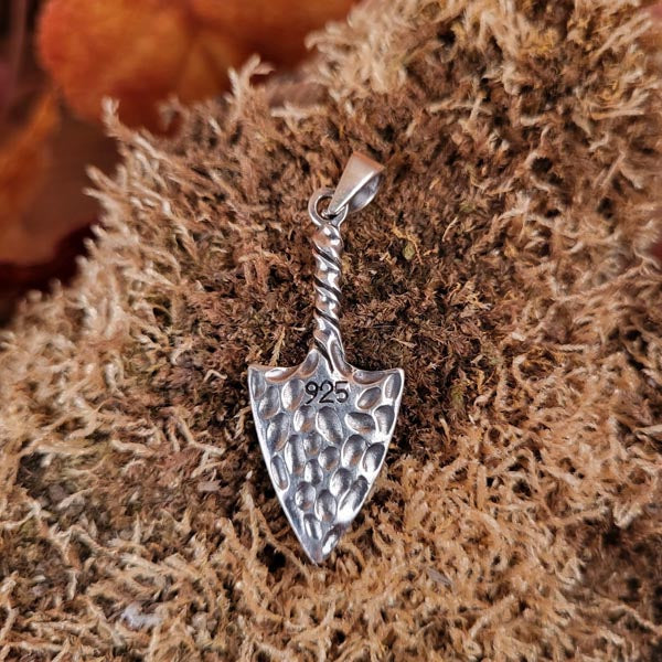Asatru Arrowhead Valknut with Runic Circle in Silver