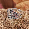 Asatru Ring Oegishjalmr und Knotenmuster aus Silber