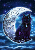 Greeting Card - Black Cat in Moon