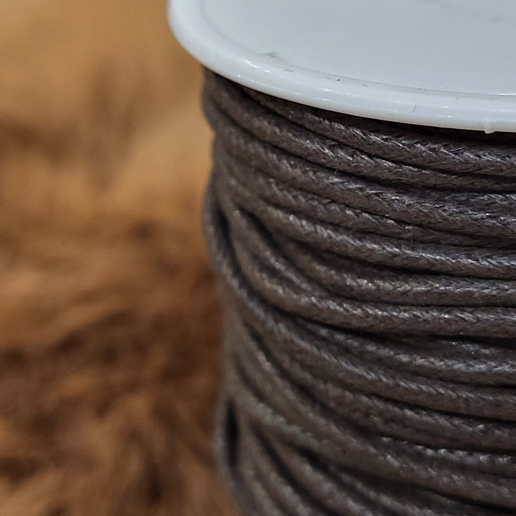 Baumwollband 2 mm gewachst & gekordelt