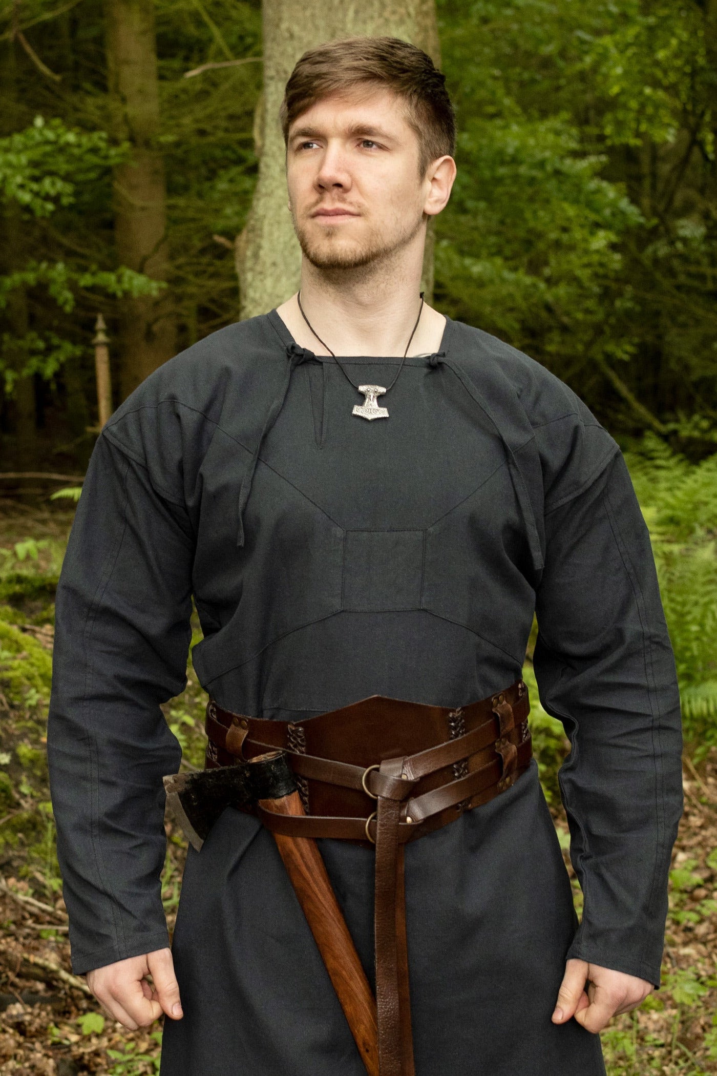 Breiter LARP Doppelgürtel aus Büffelleder braun