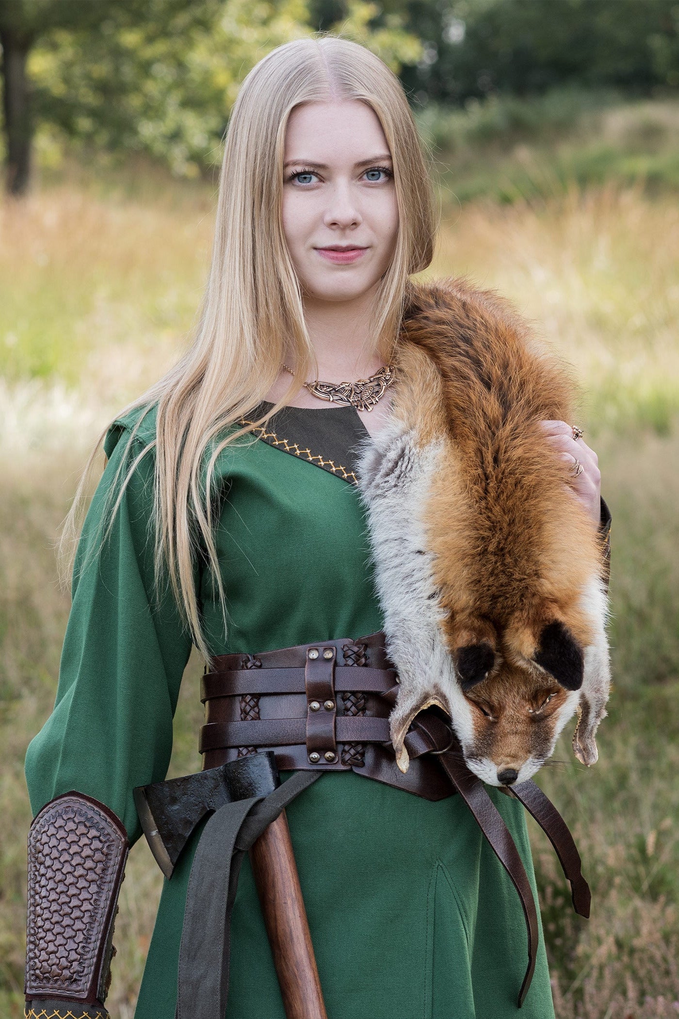 Breiter LARP Doppelgürtel aus Büffelleder braun