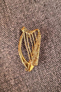 Celtic Harp Bronze Brooch