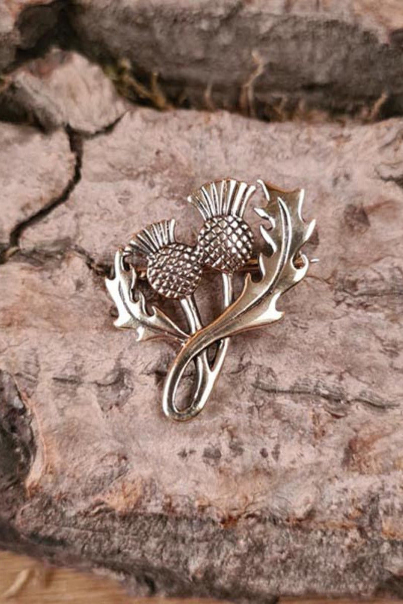 Brosche Schotten Distel aus Bronze