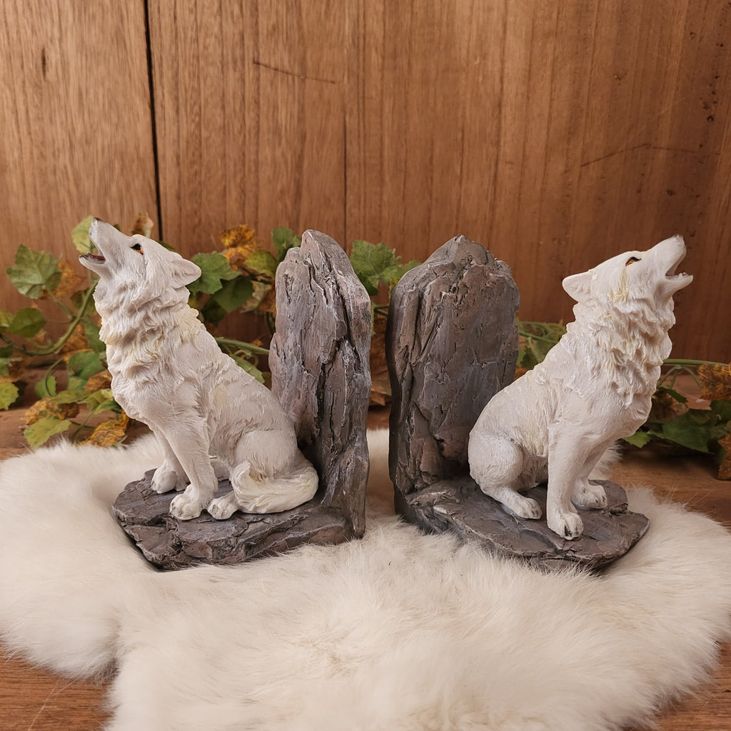 Buchstützen Polar Wolf - Wächter des Nordens