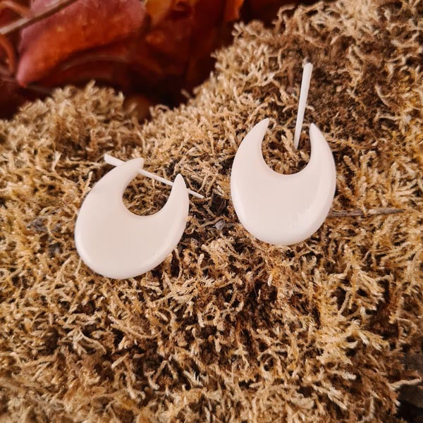 Bone Hoop Earrings - Pair