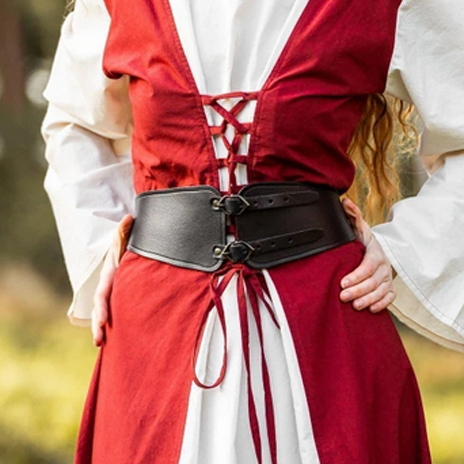 Ladies' leather corset belt