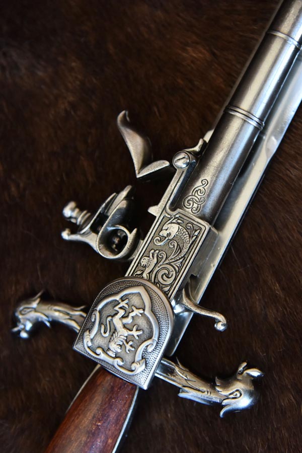 Deutscher Dolch mit Steinschlosspistole - Replik