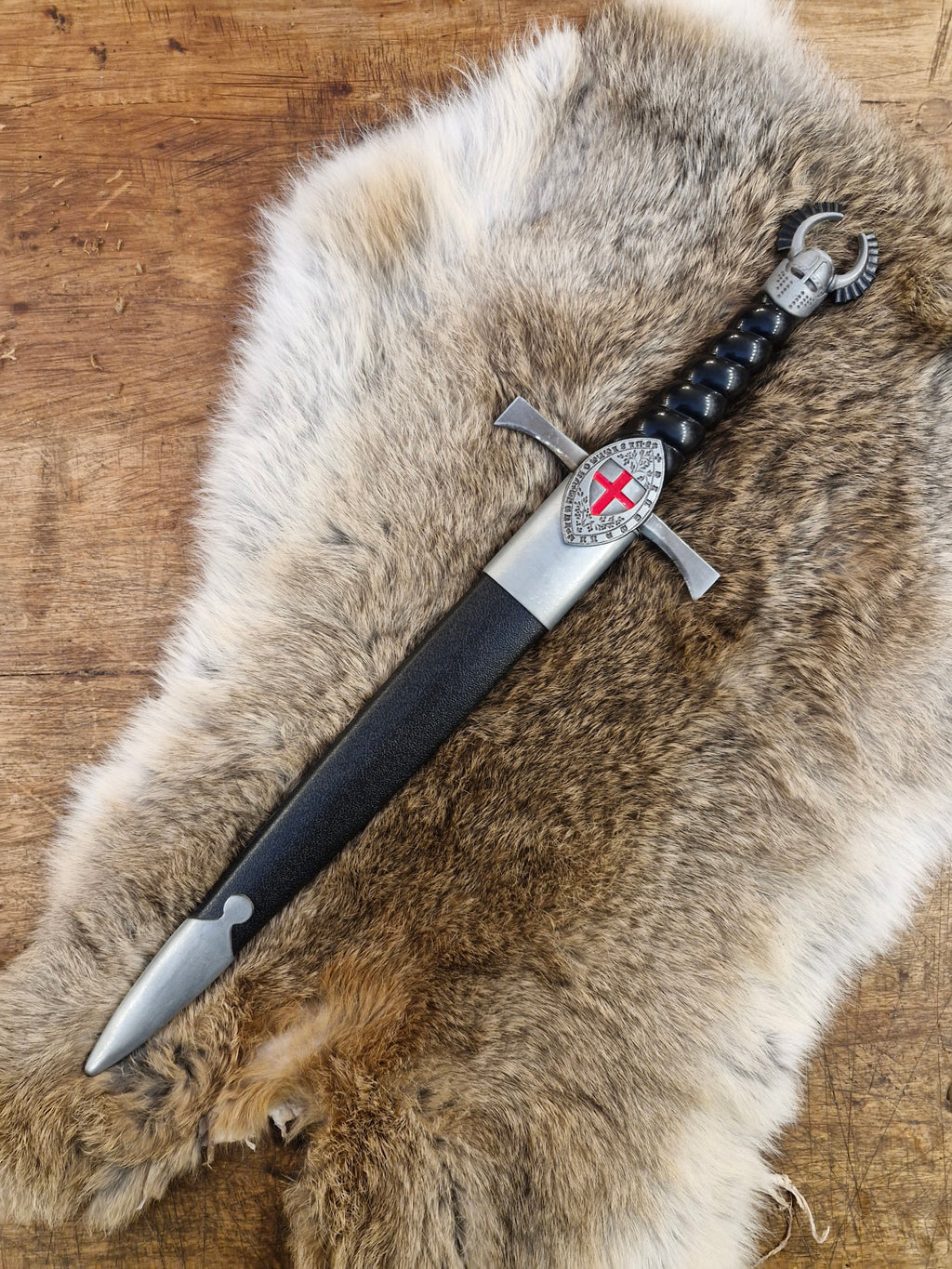 Teutonic Knight Dagger with Cross and Helmet Pommel