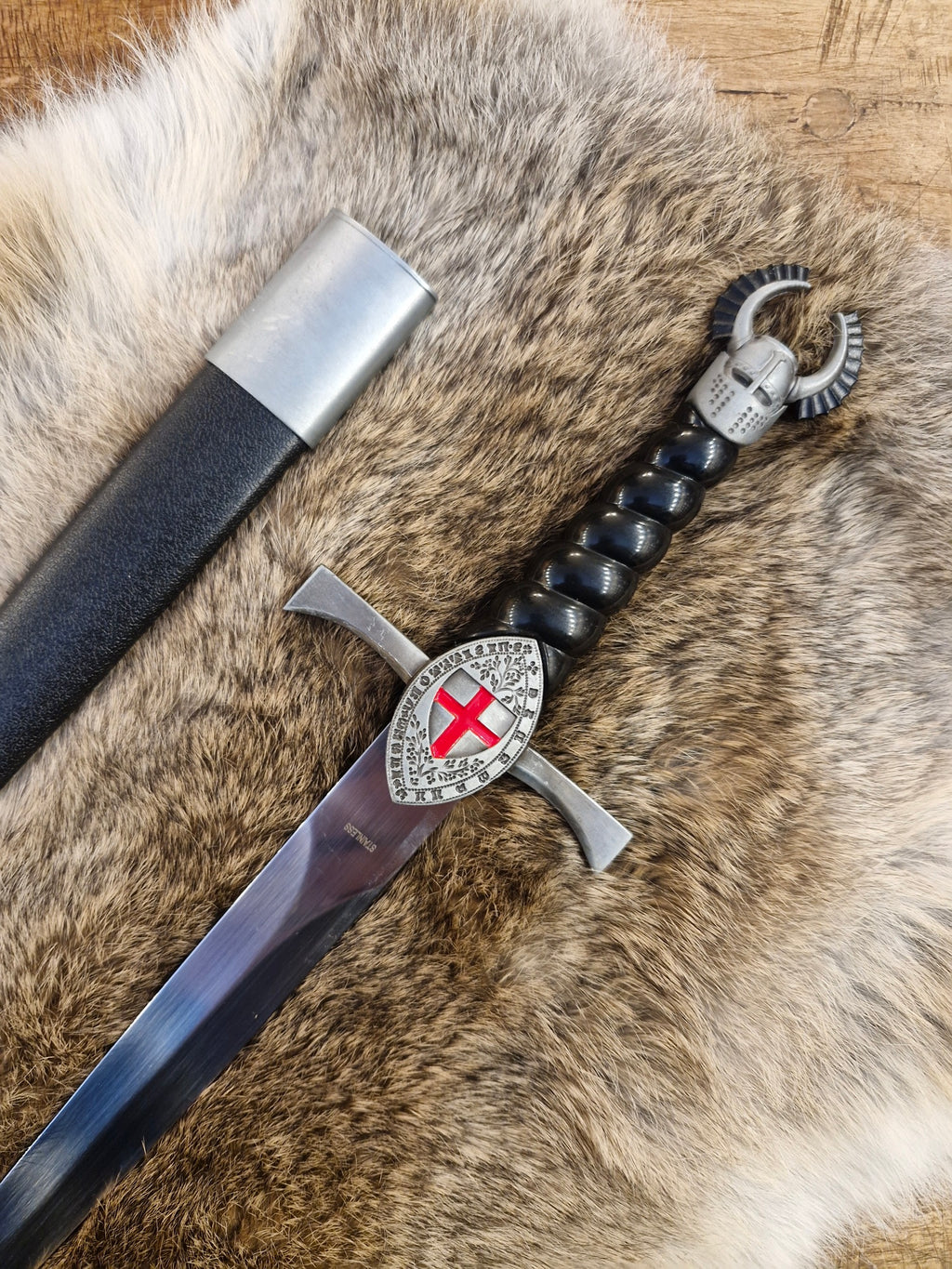Teutonic Knight Dagger with Cross and Helmet Pommel
