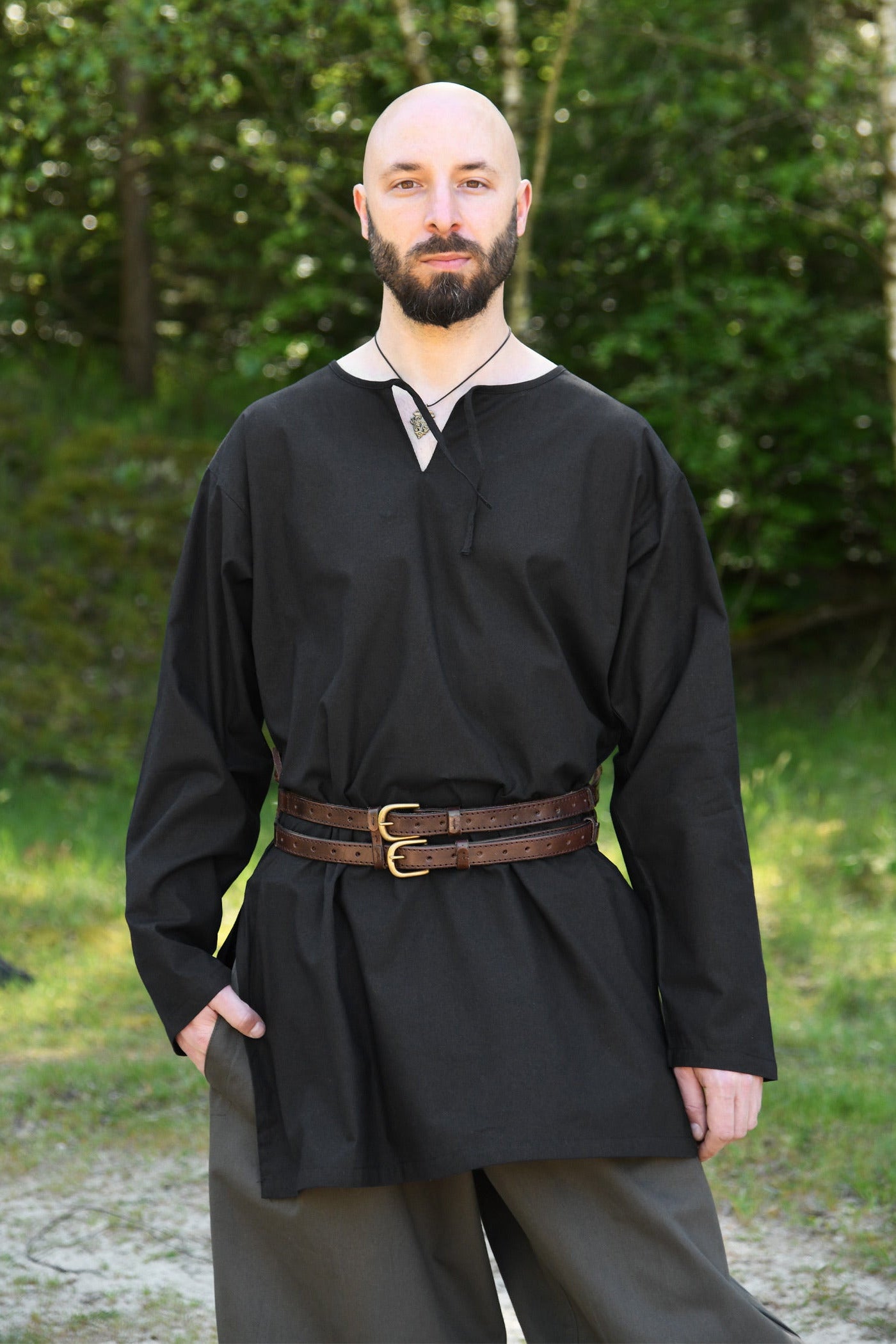 Doppelgürtel Pirat aus Büffelleder