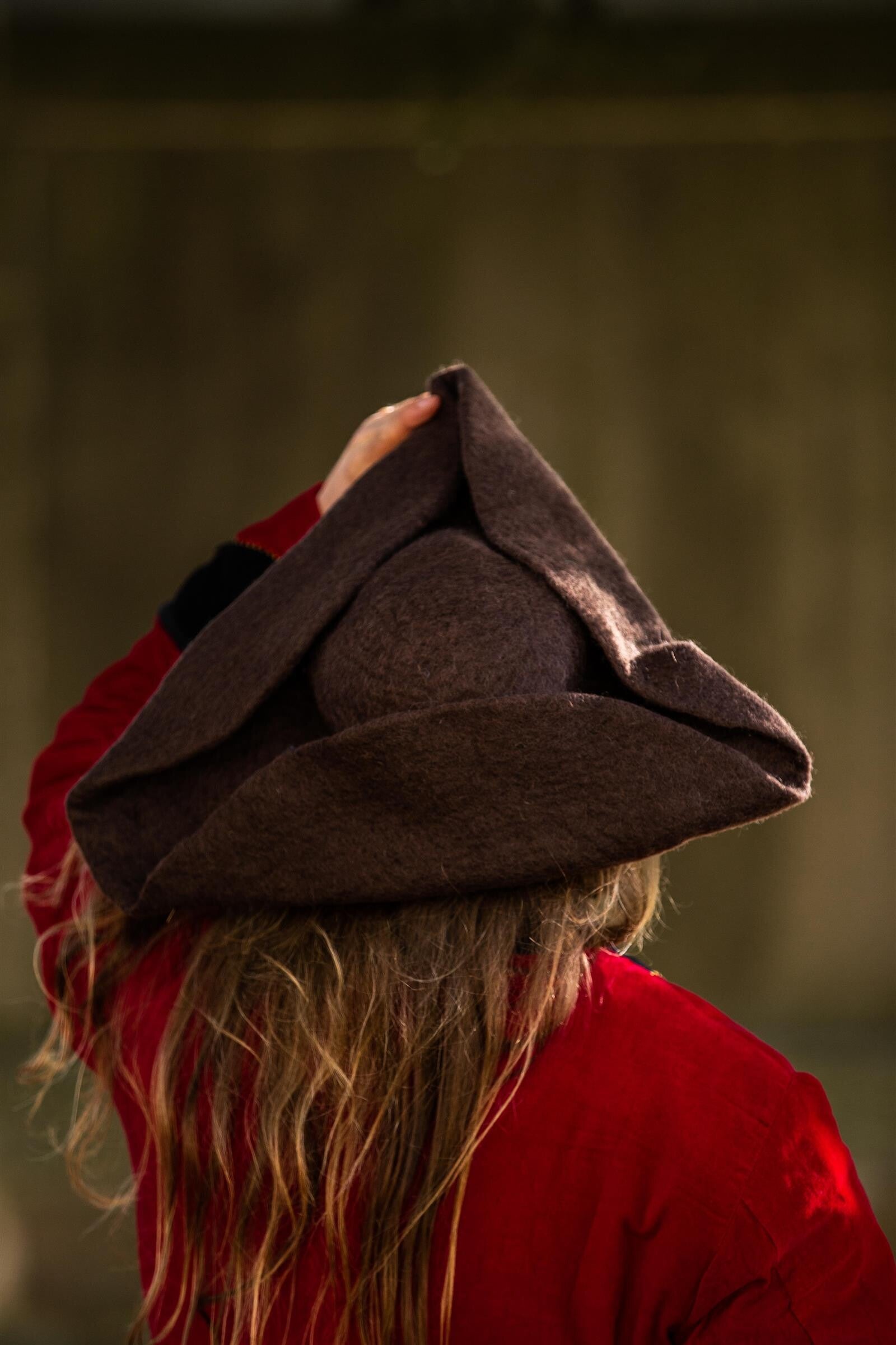 Wool felt tricorn hat