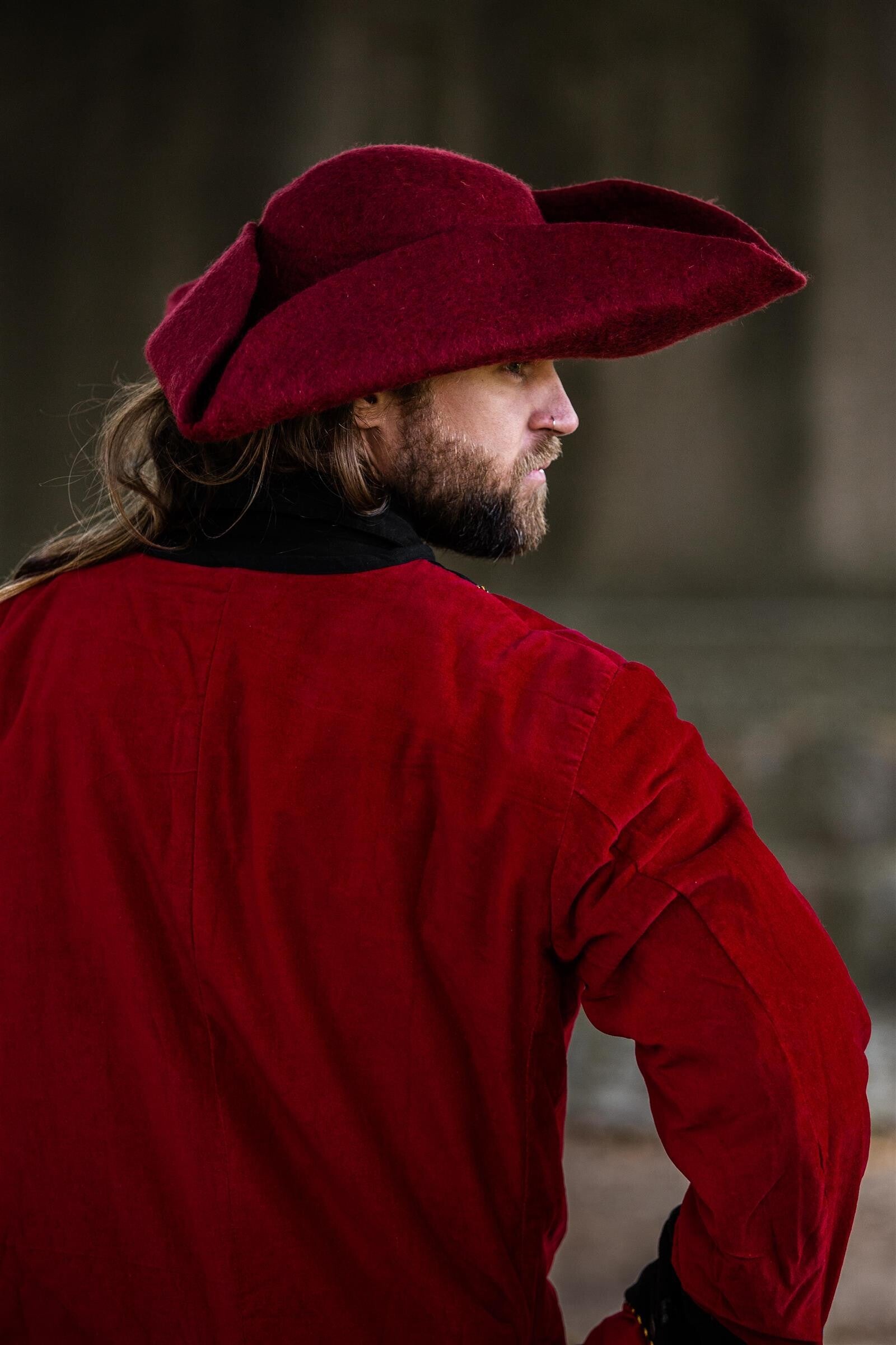 Wool felt tricorn hat
