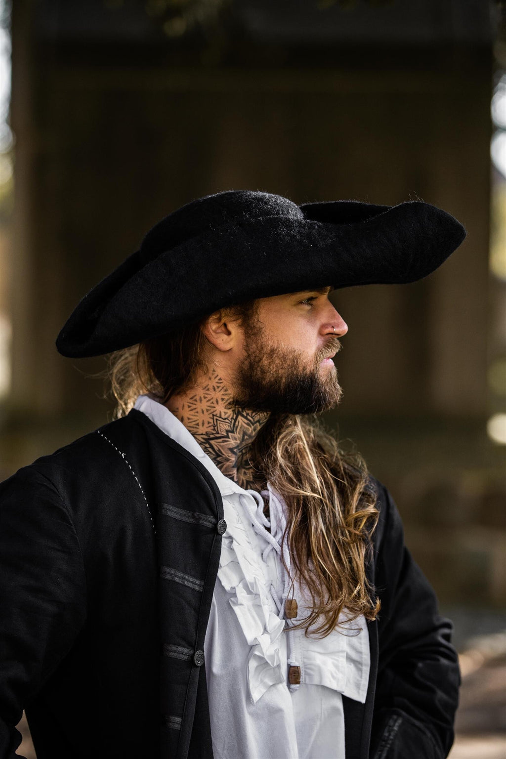 Wool felt tricorn hat