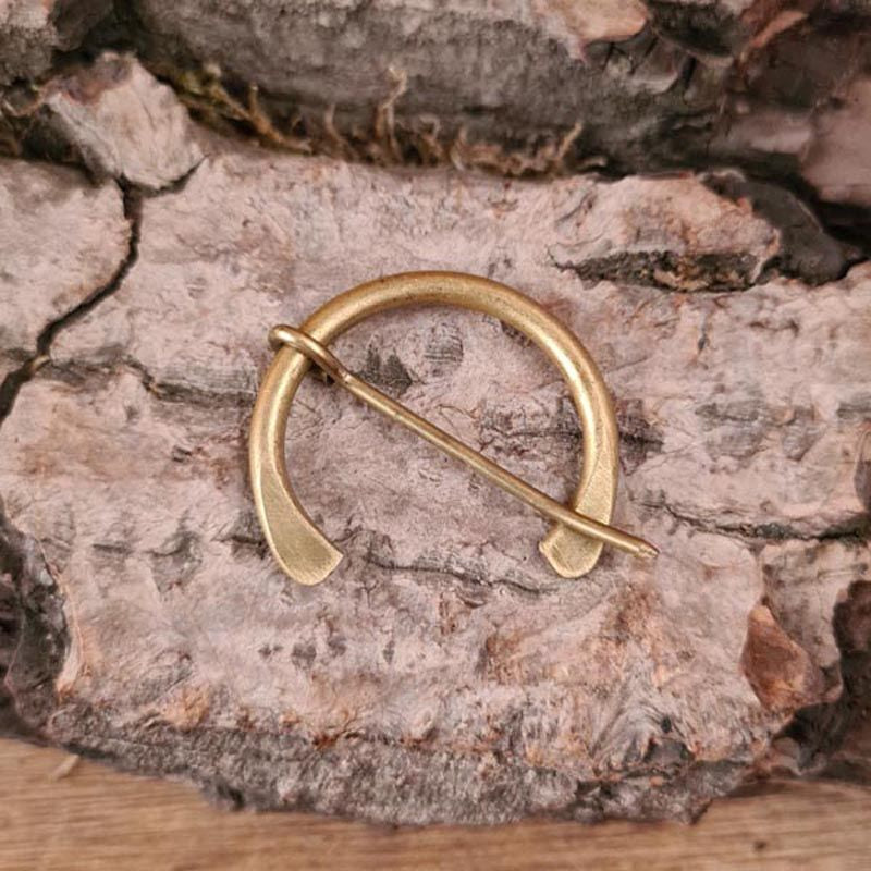 Simple Medieval Brooch Made of Brass