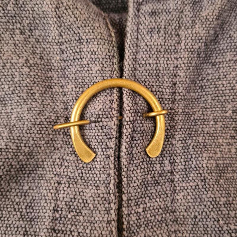 Simple Medieval Brooch Made of Brass