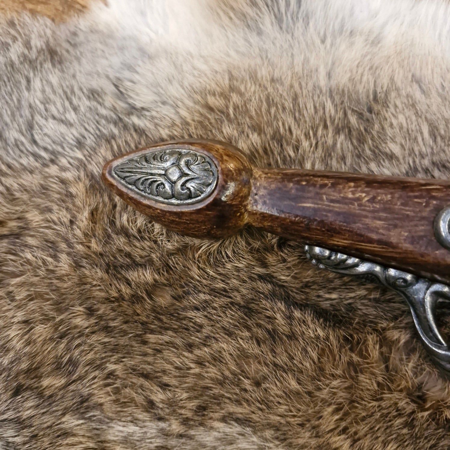 English flintlock pistol with straight grip - Replica