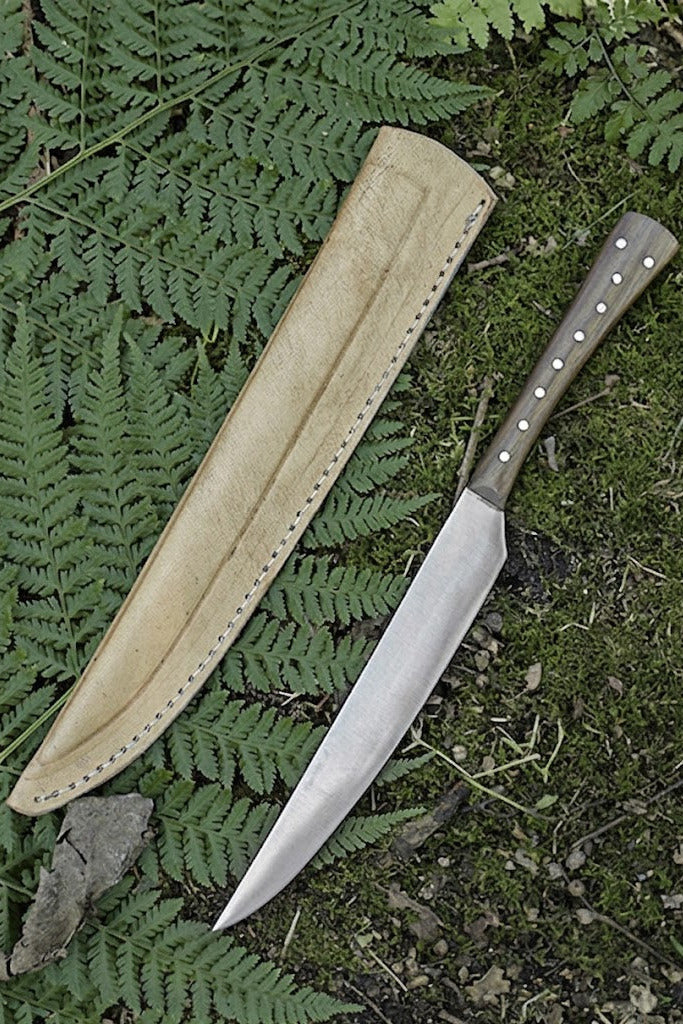 Essmesser mit Lederscheide rostfrei