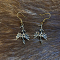 Fantasy Dragon Earrings made of Bronze