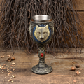 Fantasy Goblet Wolf Head with Stainless Steel Insert - hand-painted