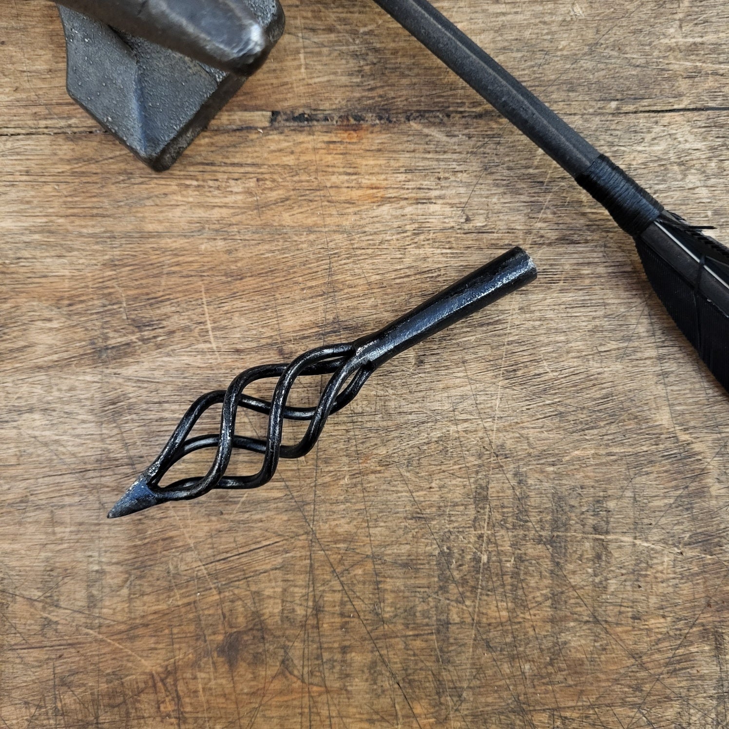 Fire arrow head for medieval arrows - hand-forged