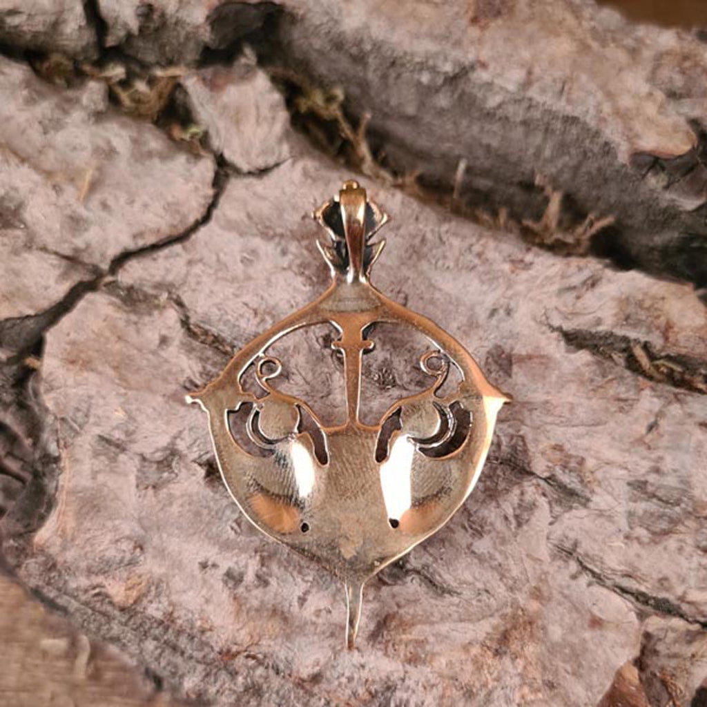 Frühmittelalter Amulett Sachsenmut mit Onyxe aus Bronze