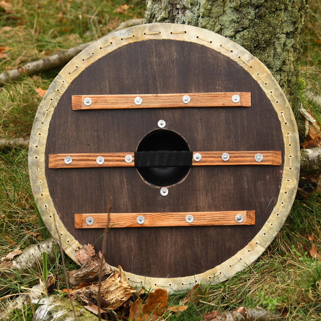 Frühmittelalter Rundschild mit Vegvisir und Rohhaut - Dekoration