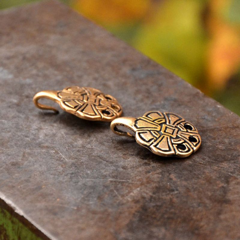 Early Medieval Garment Hook Cross made of Bronze - Replica