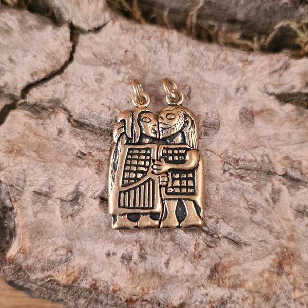 Frühmittelalter Anhänger Wikingerpaar aus Bronze
