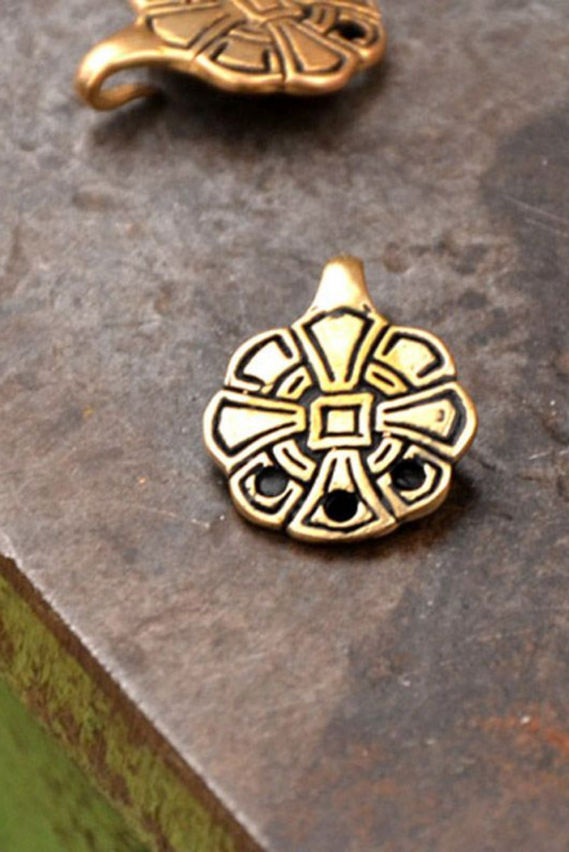 Early Medieval Garment Hook Cross made of Bronze - Replica