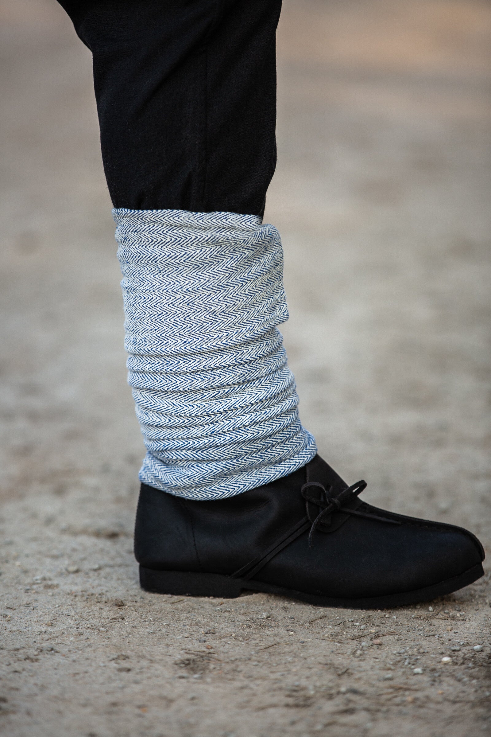 Early medieval leg wraps with herringbone pattern made of cotton