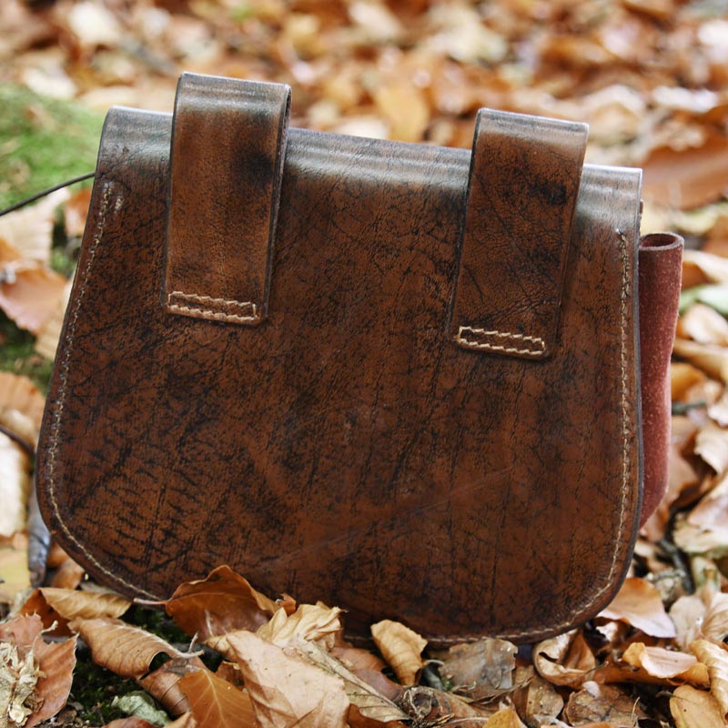 Leather fanny pack with Vegvisir embossing