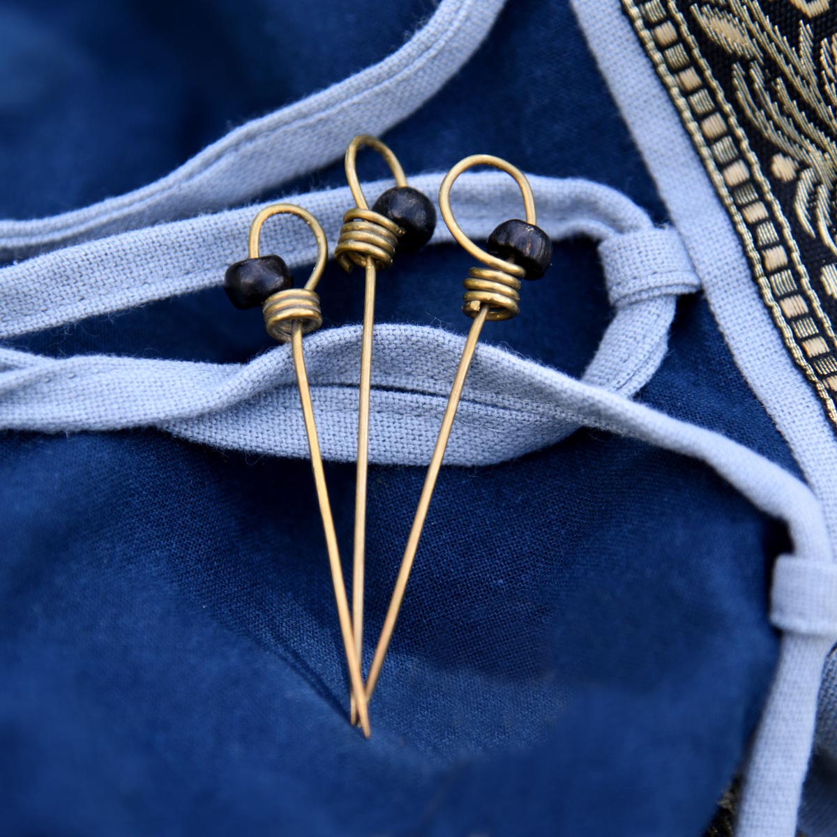 Brass Pearl Head Pins Set of 3